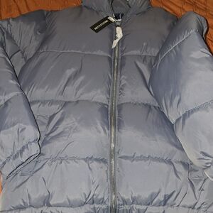 PrettyLittleThing Slate Blue Puffer Coat